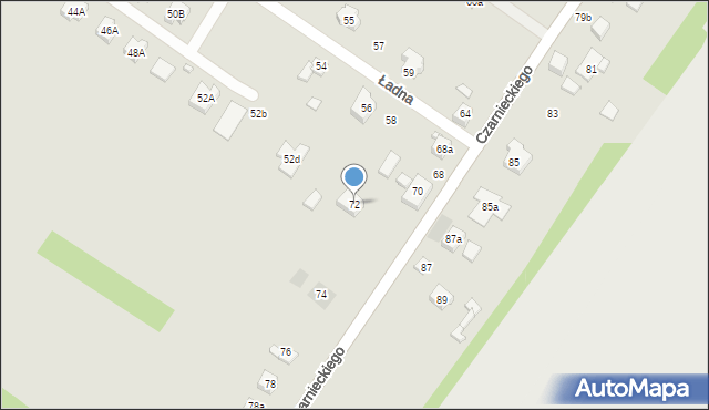 Wodzisław Śląski, Czarnieckiego Stefana, hetm., 72, mapa Wodzisławia Śląskiego