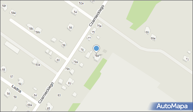 Wodzisław Śląski, Czarnieckiego Stefana, hetm., 79d, mapa Wodzisławia Śląskiego