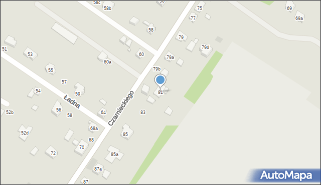 Wodzisław Śląski, Czarnieckiego Stefana, hetm., 81, mapa Wodzisławia Śląskiego