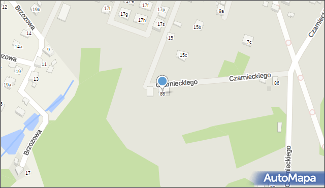 Wodzisław Śląski, Czarnieckiego Stefana, hetm., 88, mapa Wodzisławia Śląskiego