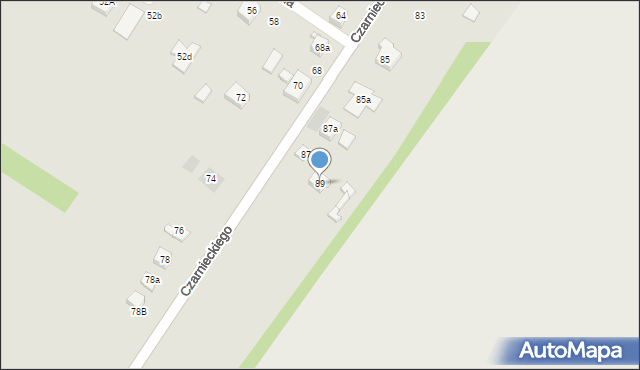 Wodzisław Śląski, Czarnieckiego Stefana, hetm., 89, mapa Wodzisławia Śląskiego