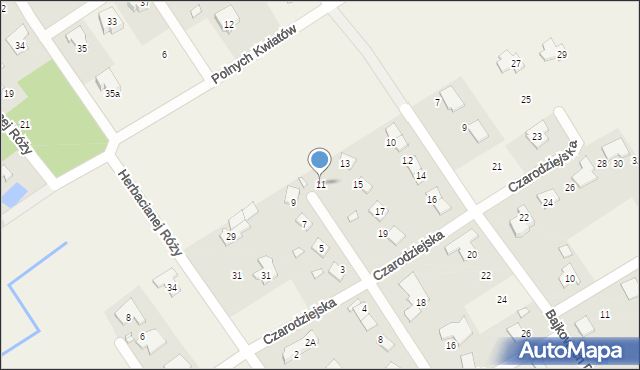 Wólka Kozodawska, Czarodziejska, 11, mapa Wólka Kozodawska