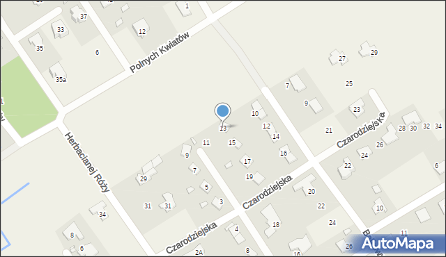 Wólka Kozodawska, Czarodziejska, 13, mapa Wólka Kozodawska