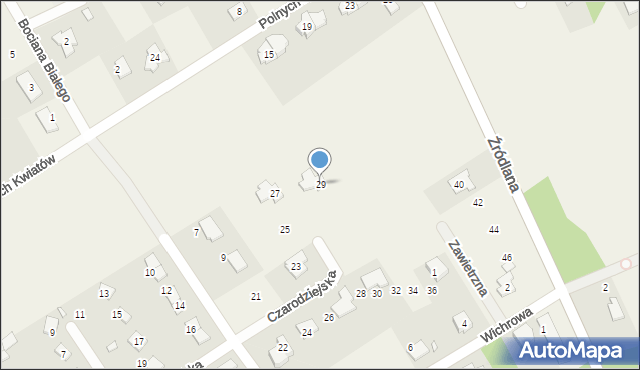 Wólka Kozodawska, Czarodziejska, 29, mapa Wólka Kozodawska