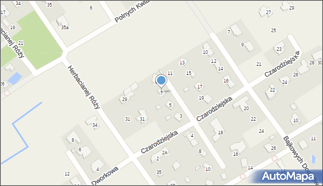 Wólka Kozodawska, Czarodziejska, 7, mapa Wólka Kozodawska