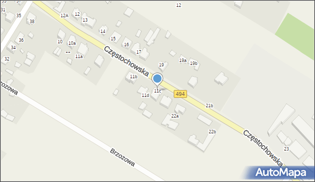 Wręczyca Wielka, Częstochowska, 11c, mapa Wręczyca Wielka