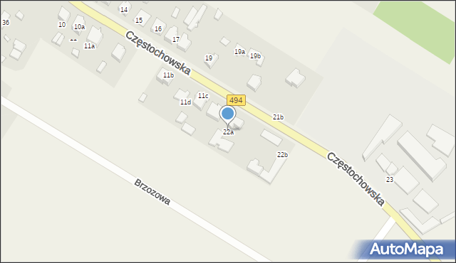 Wręczyca Wielka, Częstochowska, 22a, mapa Wręczyca Wielka