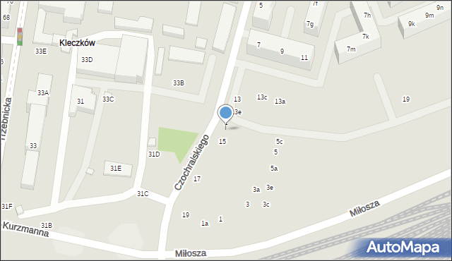 Wrocław, Czochralskiego Jana, prof., 15b, mapa Wrocławia