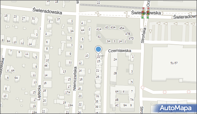 Wrocław, Czerniawska, 11, mapa Wrocławia