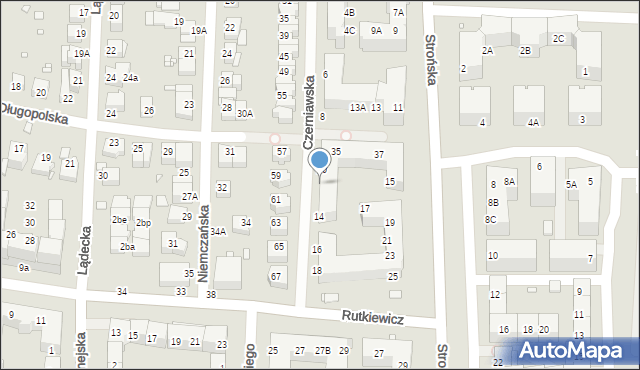 Wrocław, Czerniawska, 12, mapa Wrocławia