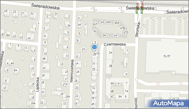 Wrocław, Czerniawska, 15, mapa Wrocławia