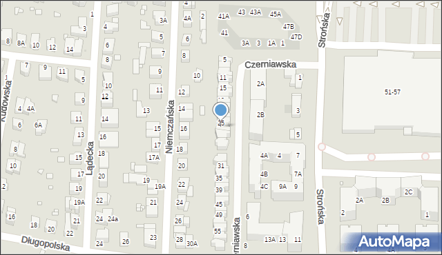 Wrocław, Czerniawska, 27, mapa Wrocławia