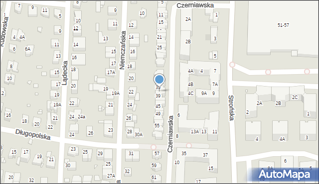 Wrocław, Czerniawska, 37, mapa Wrocławia