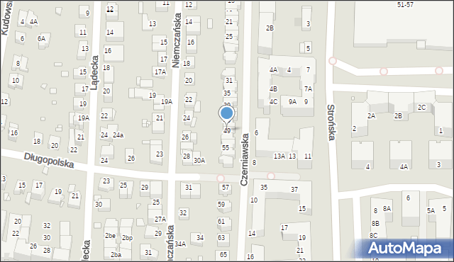 Wrocław, Czerniawska, 49, mapa Wrocławia