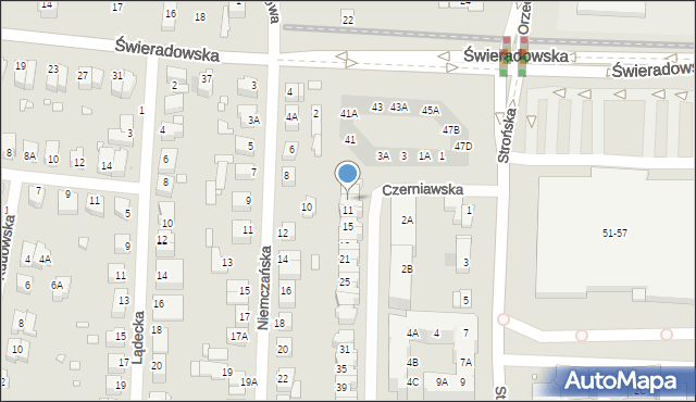 Wrocław, Czerniawska, 9, mapa Wrocławia