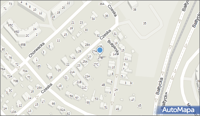 Wrocław, Czeska, 27B, mapa Wrocławia