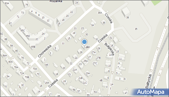 Wrocław, Czeska, 28, mapa Wrocławia