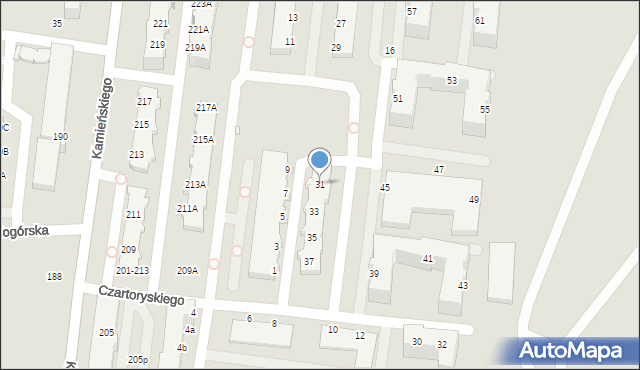 Wrocław, Czartoryskiego Adama Jerzego, 31, mapa Wrocławia