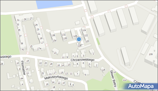 Wrocław, Czajkowskiego Piotra, 118, mapa Wrocławia