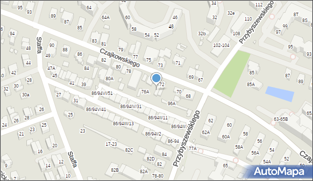 Wrocław, Czajkowskiego Piotra, 74, mapa Wrocławia
