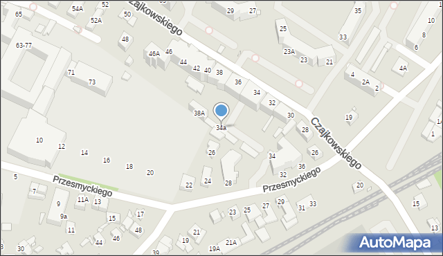 Wrocław, Czajkowskiego Piotra, 34a, mapa Wrocławia