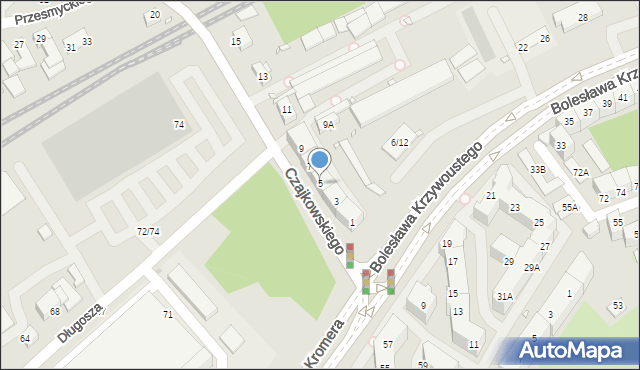 Wrocław, Czajkowskiego Piotra, 5, mapa Wrocławia