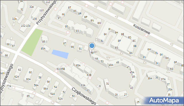 Wrocław, Czajkowskiego Piotra, 59, mapa Wrocławia