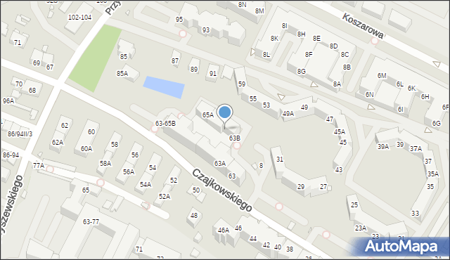 Wrocław, Czajkowskiego Piotra, 65, mapa Wrocławia