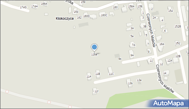 Wrocław, Czerwonych Maków, 11ba, mapa Wrocławia
