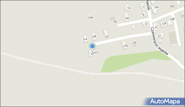 Wrocław, Czerwonych Maków, 11f, mapa Wrocławia