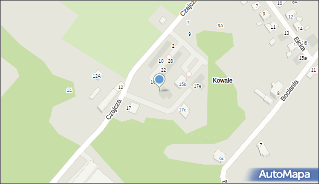 Wrocław, Czajcza, 15a, mapa Wrocławia