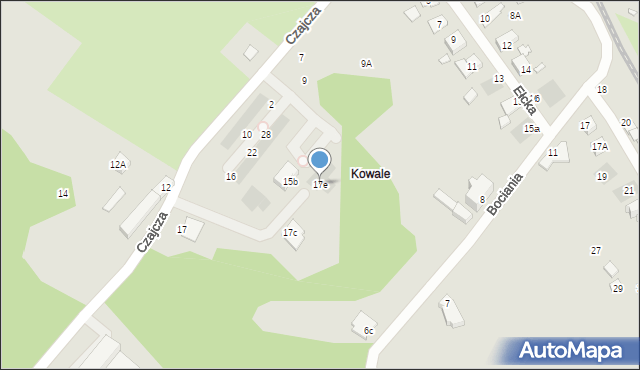 Wrocław, Czajcza, 17e, mapa Wrocławia