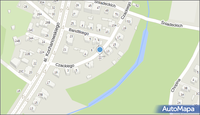 Wrocław, Czackiego Tadeusza, 11, mapa Wrocławia