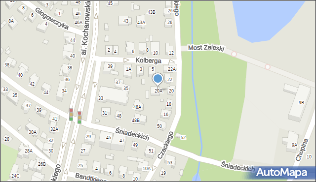 Wrocław, Czackiego Tadeusza, 20A, mapa Wrocławia