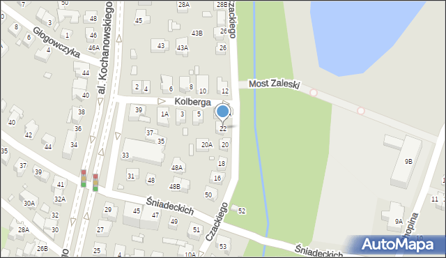 Wrocław, Czackiego Tadeusza, 22, mapa Wrocławia