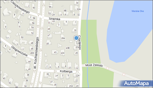 Wrocław, Czackiego Tadeusza, 28, mapa Wrocławia