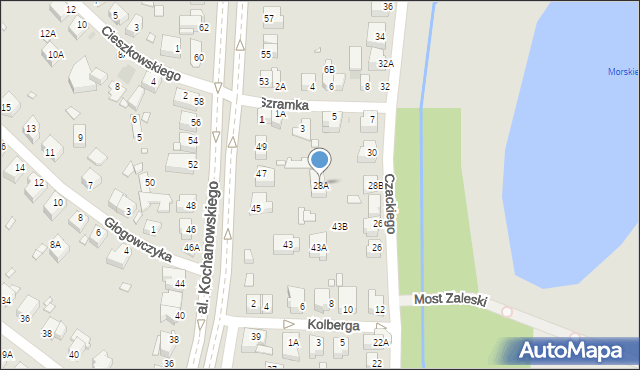 Wrocław, Czackiego Tadeusza, 28A, mapa Wrocławia