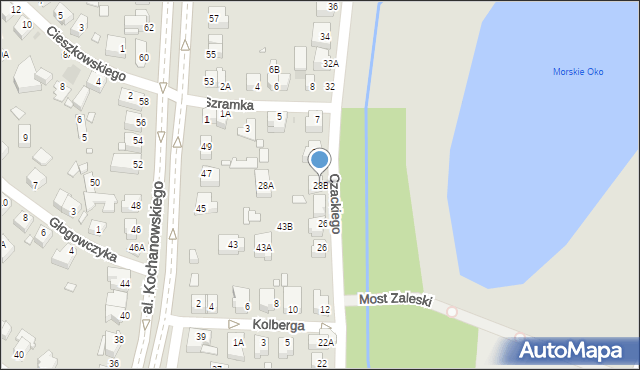 Wrocław, Czackiego Tadeusza, 28B, mapa Wrocławia