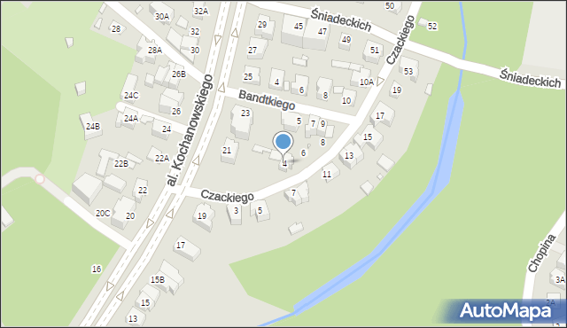 Wrocław, Czackiego Tadeusza, 4, mapa Wrocławia