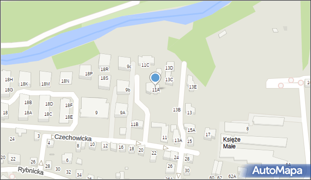 Wrocław, Czechowicka, 11A, mapa Wrocławia