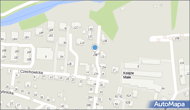 Wrocław, Czechowicka, 13B, mapa Wrocławia