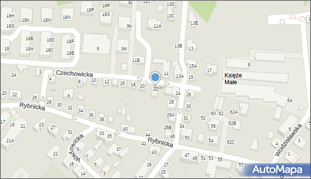 Wrocław, Czechowicka, 22, mapa Wrocławia