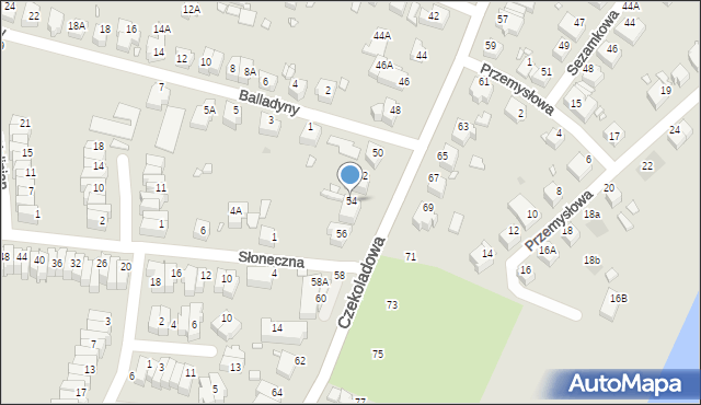 Wrocław, Czekoladowa, 54, mapa Wrocławia