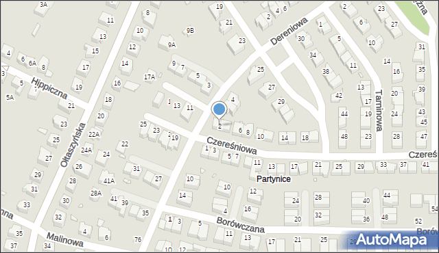 Wrocław, Czereśniowa, 2, mapa Wrocławia