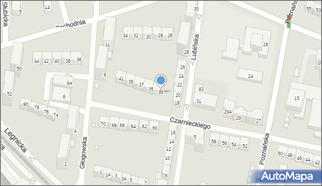 Wrocław, Czarnieckiego Stefana, hetm., 33, mapa Wrocławia