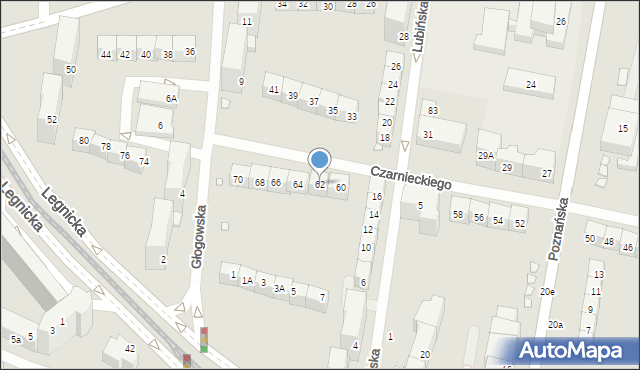Wrocław, Czarnieckiego Stefana, hetm., 62, mapa Wrocławia