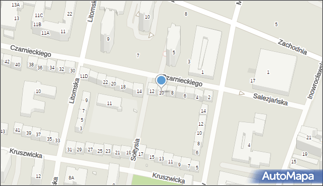 Wrocław, Czarnieckiego Stefana, hetm., 10, mapa Wrocławia