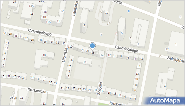 Wrocław, Czarnieckiego Stefana, hetm., 18, mapa Wrocławia
