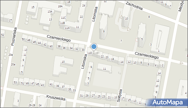 Wrocław, Czarnieckiego Stefana, hetm., 26, mapa Wrocławia