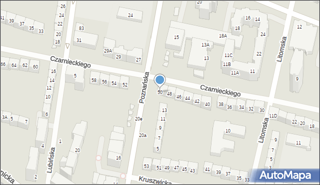 Wrocław, Czarnieckiego Stefana, hetm., 50, mapa Wrocławia